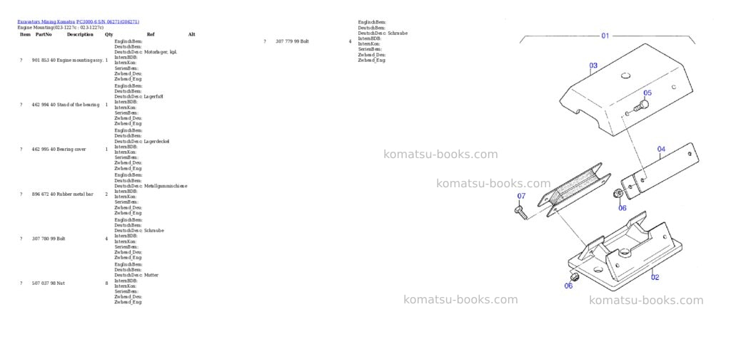 Komatsu pc3000-6 s/n 06271 Parts catalog cover Page 2
