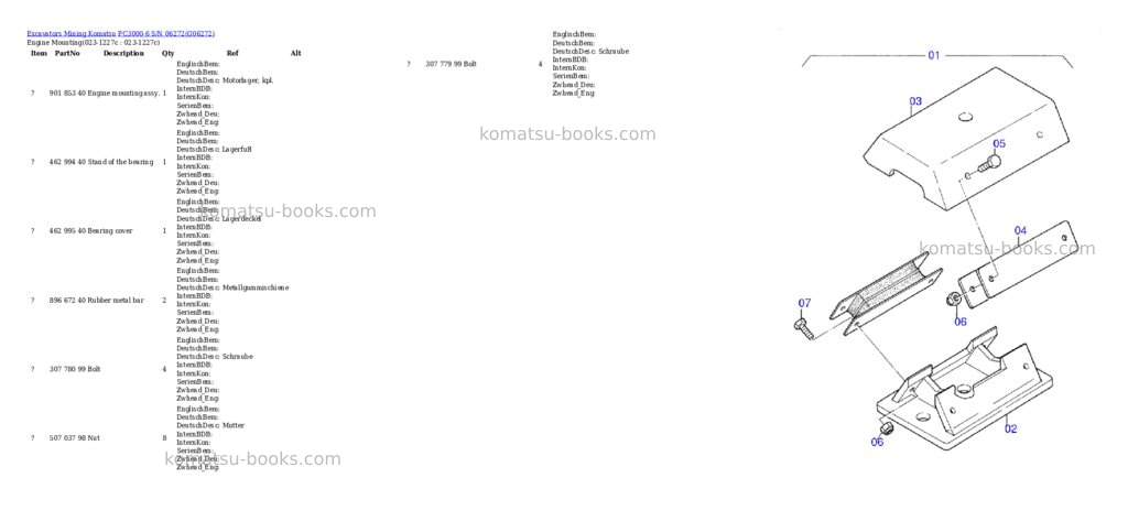 Komatsu pc3000-6 s/n 06272 Parts catalog cover Page 2