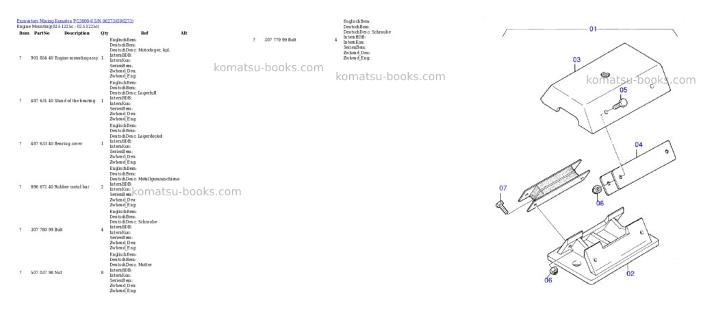 Komatsu pc3000-6 s/n 06273 Parts catalog cover
