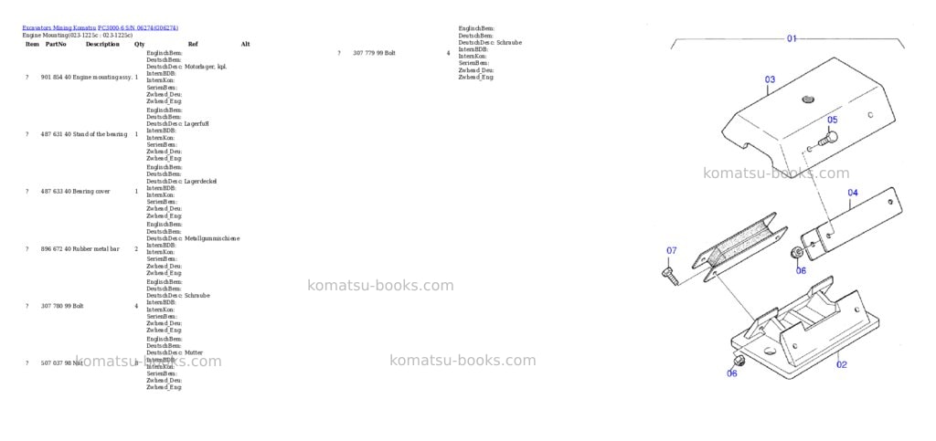 Komatsu pc3000-6 s/n 06274 Parts catalog cover