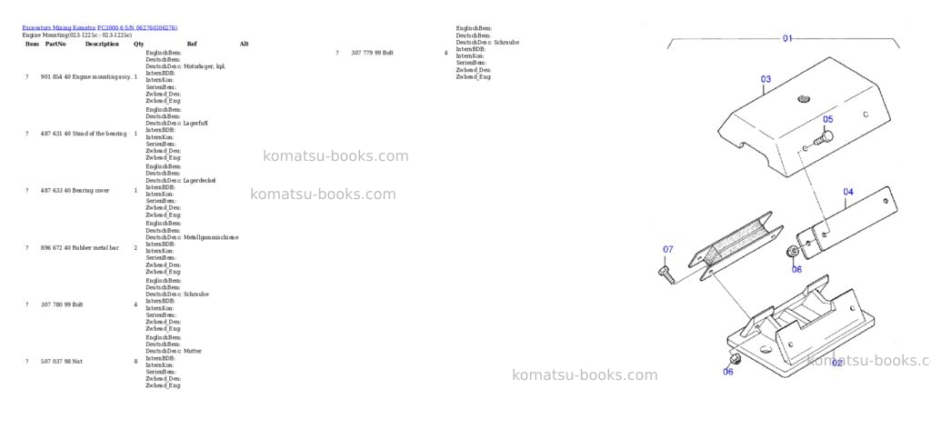 Komatsu pc3000-6 s/n 06276 Parts catalog cover