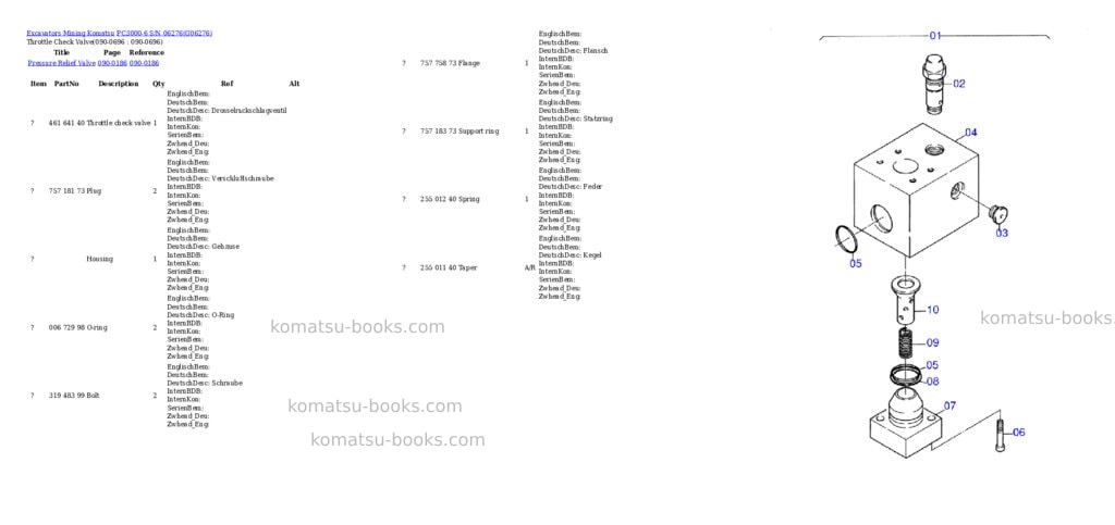 Komatsu pc3000-6 s/n 06276 Parts catalog cover Page 10