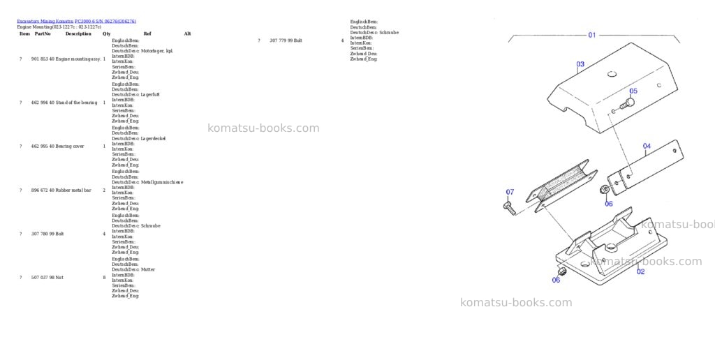 Komatsu pc3000-6 s/n 06276 Parts catalog cover Page 2