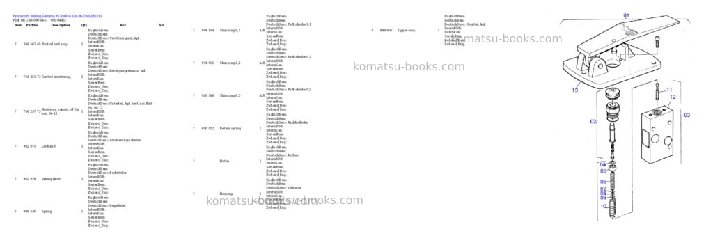 Komatsu pc3000-6 s/n 06276 Parts catalog cover Page 8