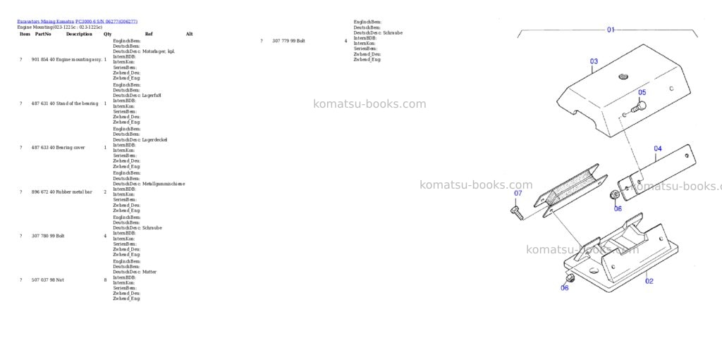 Komatsu pc3000-6 s/n 06277 Parts catalog cover