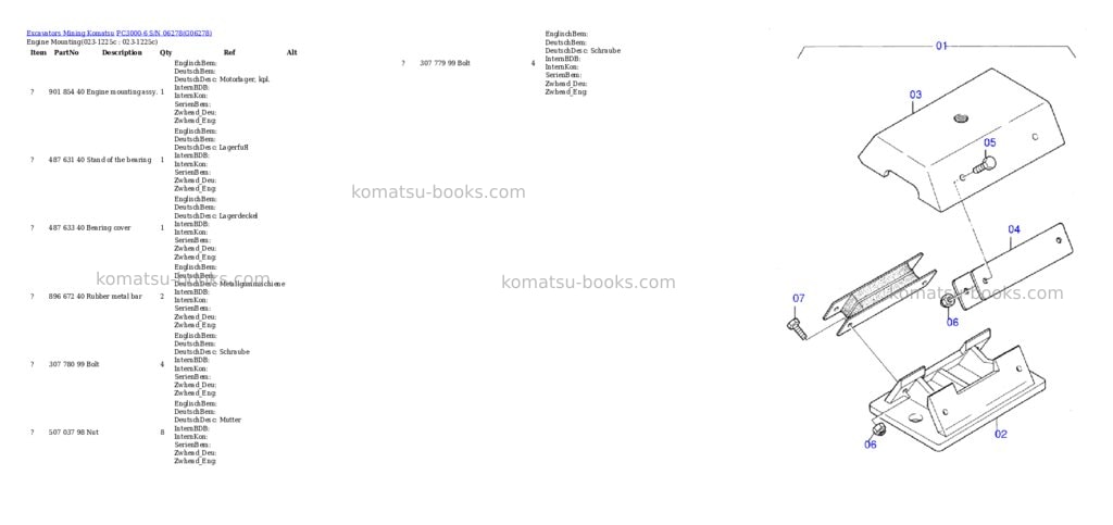Komatsu pc3000-6 s/n 06278 Parts catalog cover