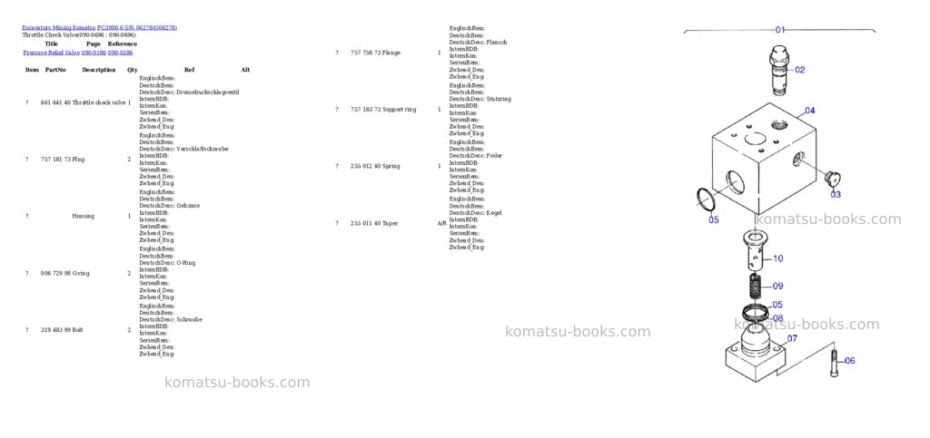 Komatsu pc3000-6 s/n 06278 Parts catalog cover Page 10