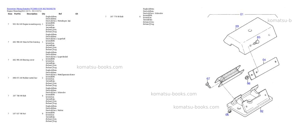 Komatsu pc3000-6 s/n 06278 Parts catalog cover Page 2