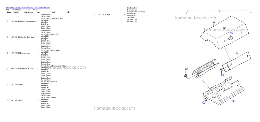 Komatsu pc3000-6 s/n 06280 Parts catalog cover