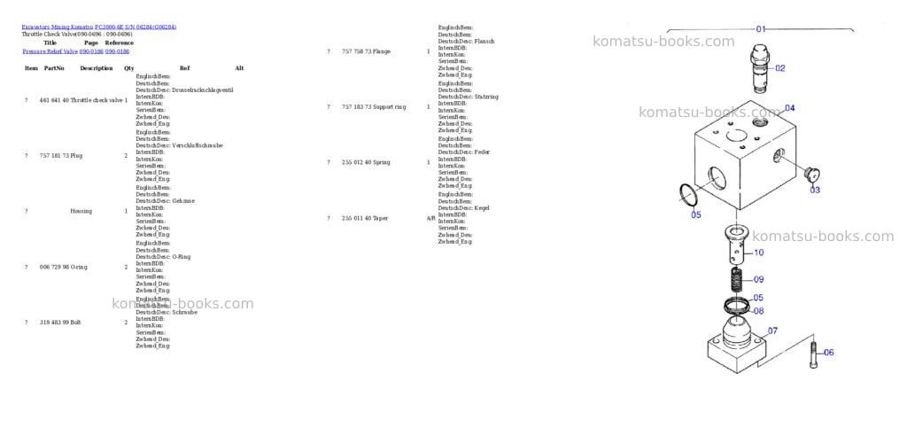 Komatsu pc3000-6e s/n 06284 Parts catalog cover Page 8