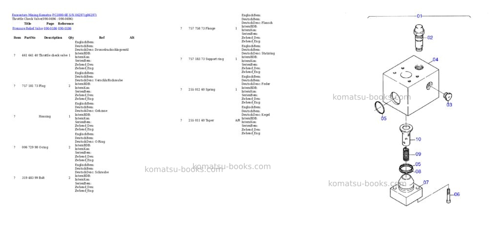 Komatsu pc3000-6e s/n 06297 Parts catalog cover Page 8