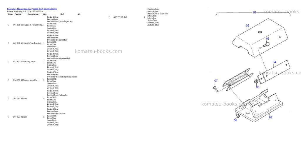 Komatsu pc3000-6 s/n 06300 Parts catalog cover