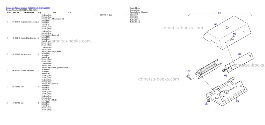 Komatsu pc3000-6 s/n 06300 Parts catalog cover Page 2