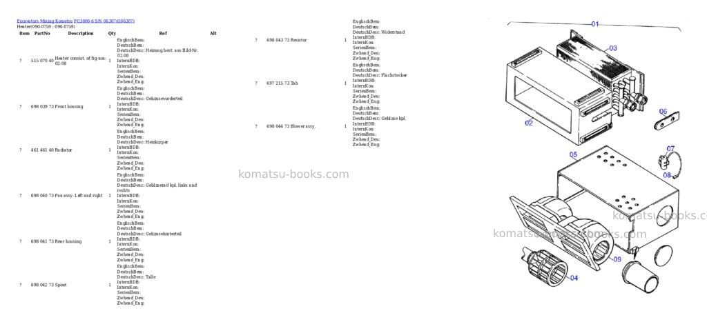 Komatsu pc3000-6 s/n 06307 Parts catalog cover Page 10