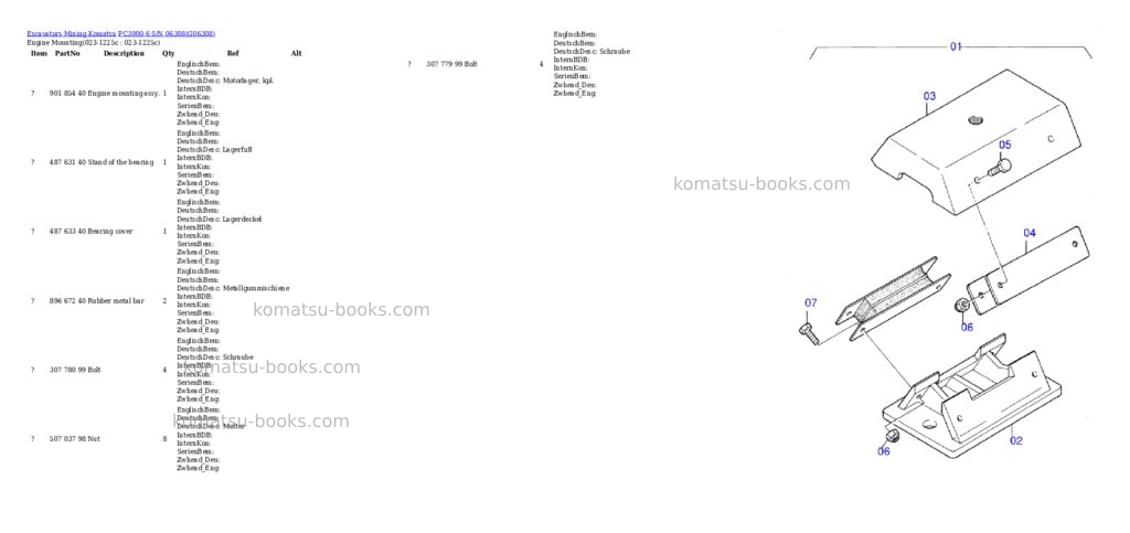 Komatsu pc3000-6 s/n 06308 Parts catalog cover