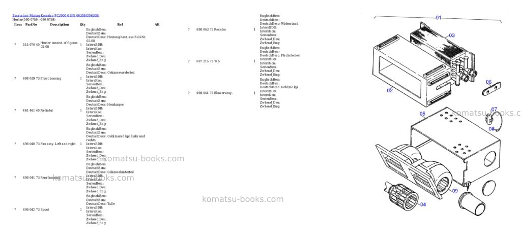 Komatsu pc3000-6 s/n 06308 Parts catalog cover Page 10