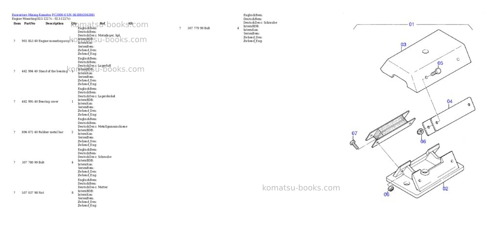 Komatsu pc3000-6 s/n 06308 Parts catalog cover Page 2