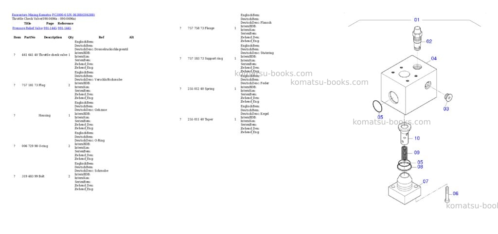 Komatsu pc3000-6 s/n 06308 Parts catalog cover Page 9