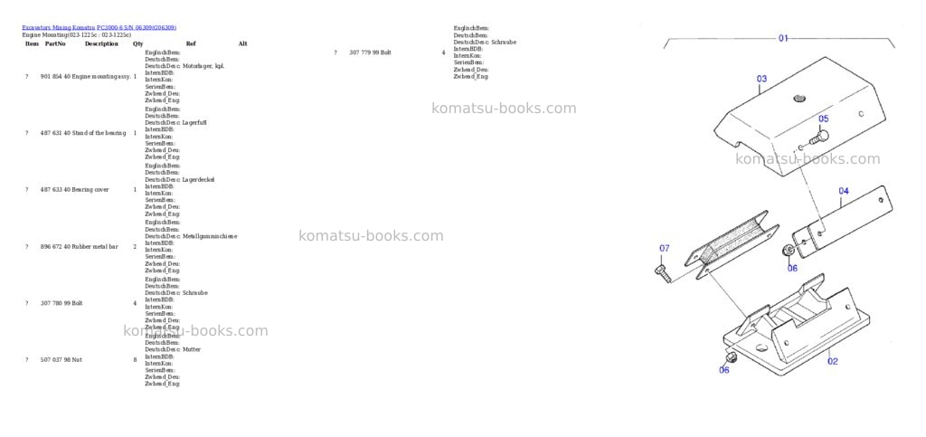 Komatsu pc3000-6 s/n 06309 Parts catalog cover