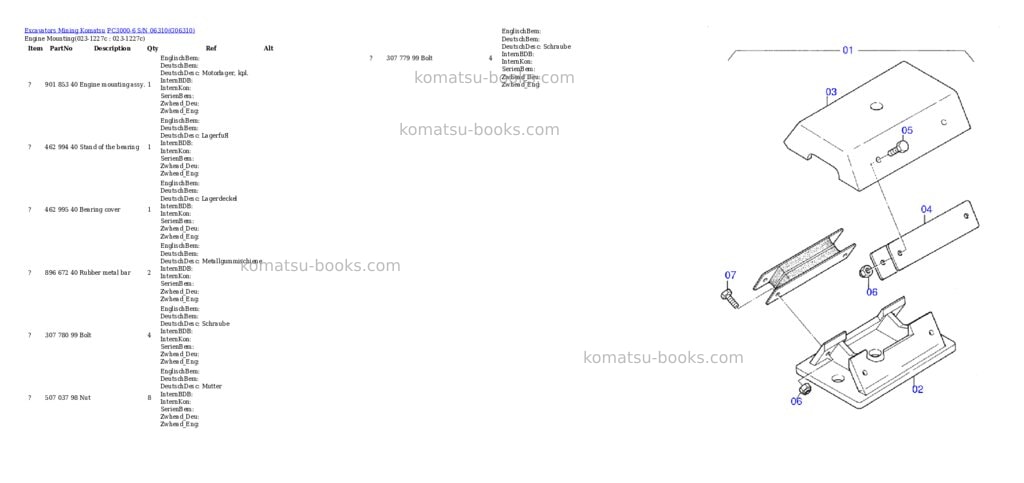 Komatsu pc3000-6 s/n 06310 Parts catalog cover Page 2