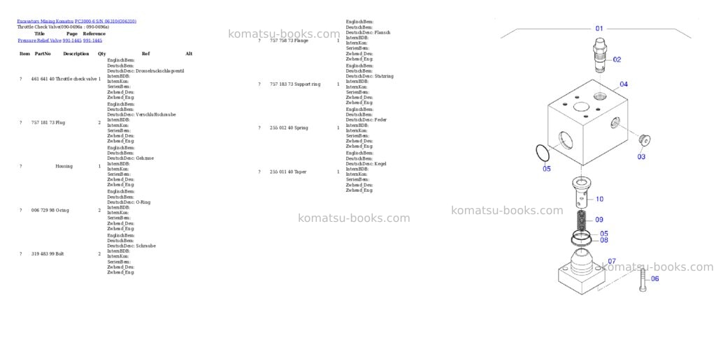 Komatsu pc3000-6 s/n 06310 Parts catalog cover Page 8