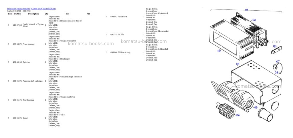 Komatsu pc3000-6 s/n 06311 Parts catalog cover Page 10