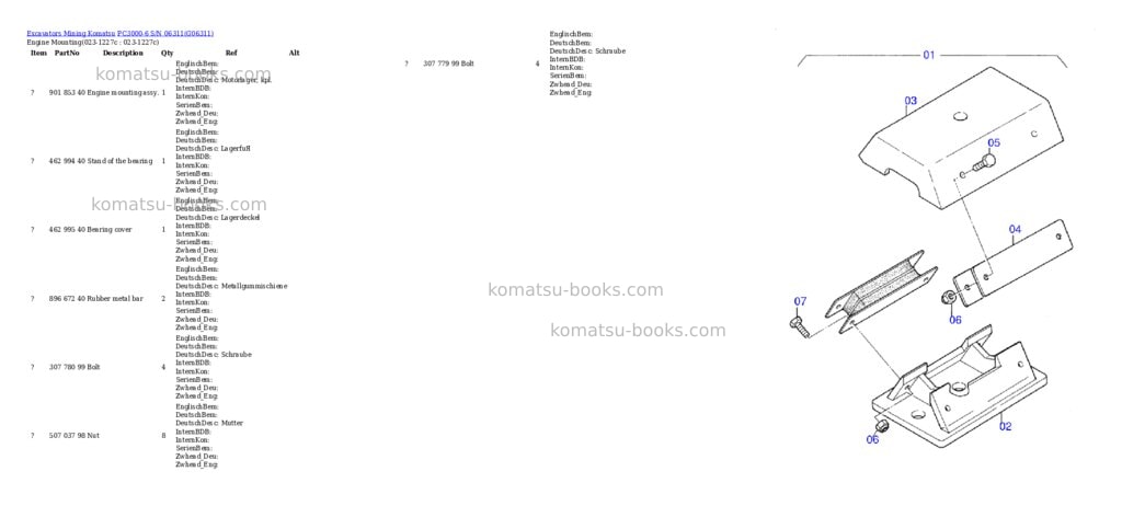 Komatsu pc3000-6 s/n 06311 Parts catalog cover Page 2
