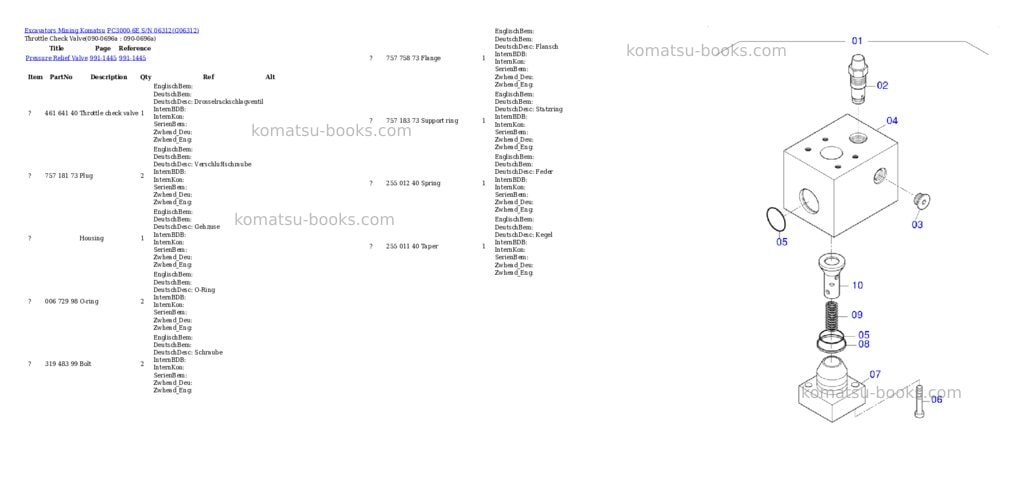 Komatsu pc3000-6e s/n 06312 Parts catalog cover Page 6