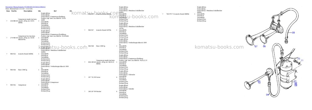 Komatsu pc3000-6e s/n 06312 Parts catalog cover Page 9
