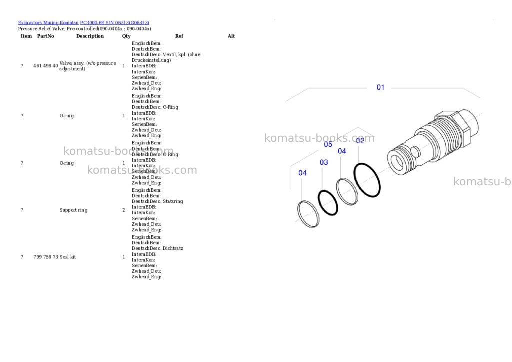 Komatsu pc3000-6e s/n 06313 Parts catalog cover Page 4