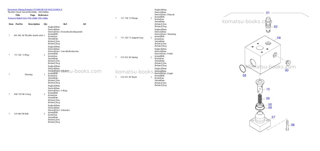 Komatsu pc3000-6e s/n 06313 Parts catalog cover Page 7