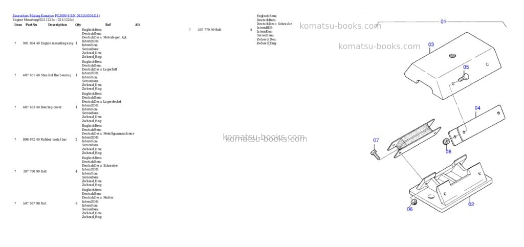 Komatsu pc3000-6 s/n 06314 Parts catalog cover