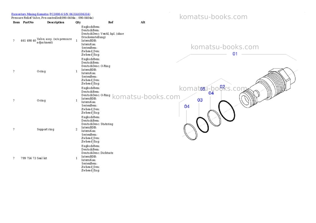 Komatsu pc3000-6 s/n 06314 Parts catalog cover Page 5