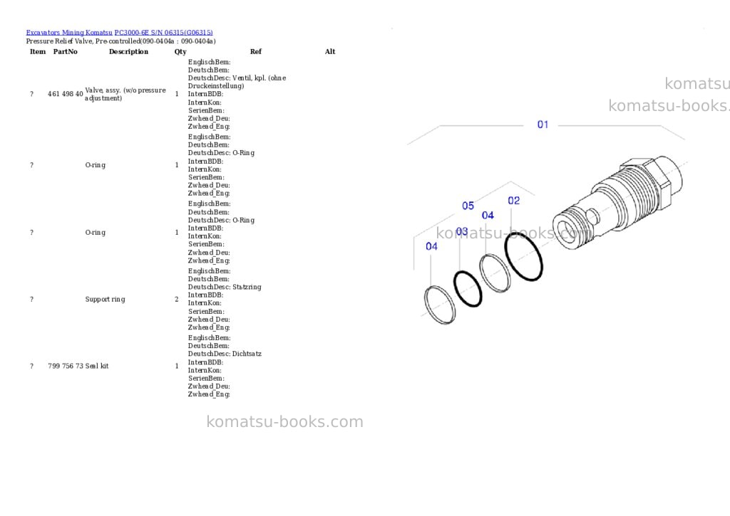 Komatsu PC3000-6E S/N 06315 Parts catalog cover Page 5
