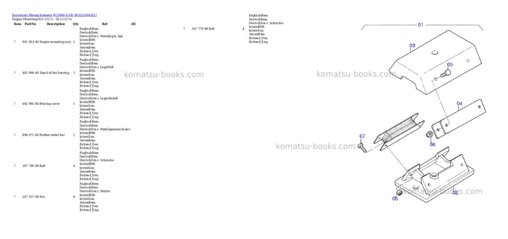 Komatsu pc3000-6 s/n 06322 Parts catalog cover Page 2