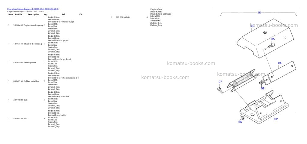 Komatsu pc3000-6 s/n 06323 Parts catalog cover