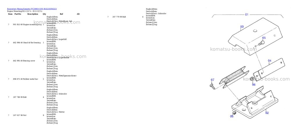Komatsu pc3000-6 s/n 06323 Parts catalog cover Page 2