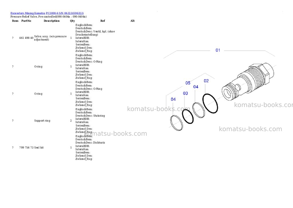 Komatsu pc3000-6 s/n 06323 Parts catalog cover Page 5