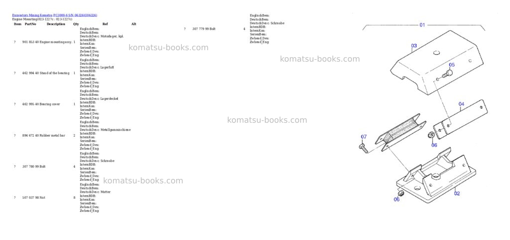 Komatsu pc3000-6 s/n 06326 Parts catalog cover Page 2