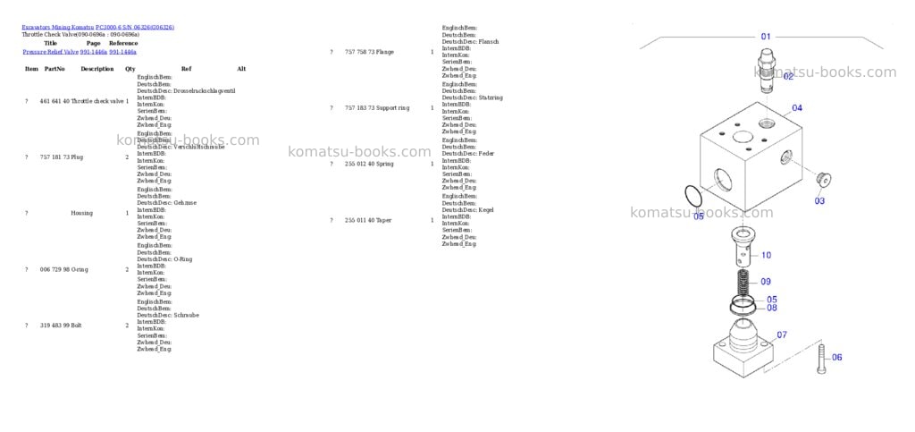 Komatsu pc3000-6 s/n 06326 Parts catalog cover Page 7