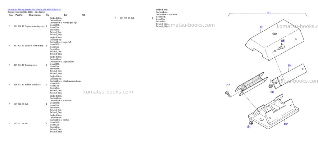 Komatsu pc3000-6 s/n 06327 Parts catalog cover