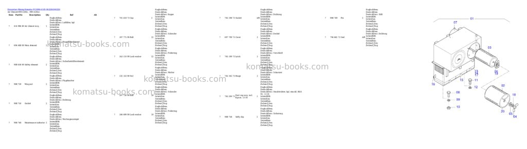 Komatsu pc3000-6 s/n 06328 Parts catalog cover Page 9 Komatsu pc3000-6 s/n 06328 Parts catalog cover Page 9
