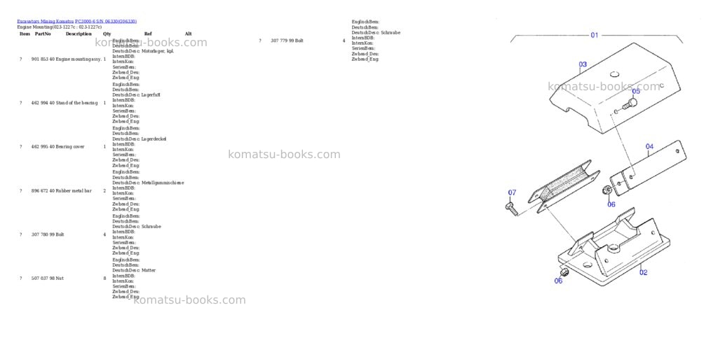 Komatsu pc3000-6 s/n 06330 Parts catalog cover Page 2