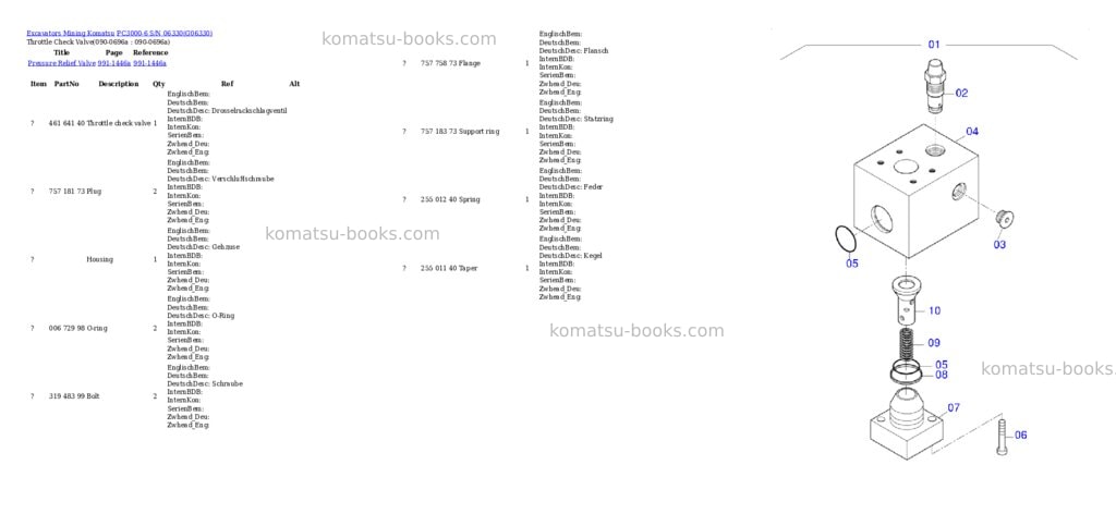 Komatsu pc3000-6 s/n 06330 Parts catalog cover Page 7