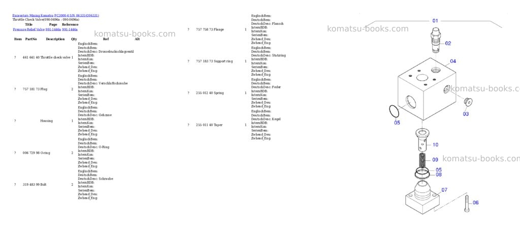 Komatsu pc3000-6 s/n 06331 Parts catalog cover Page 7