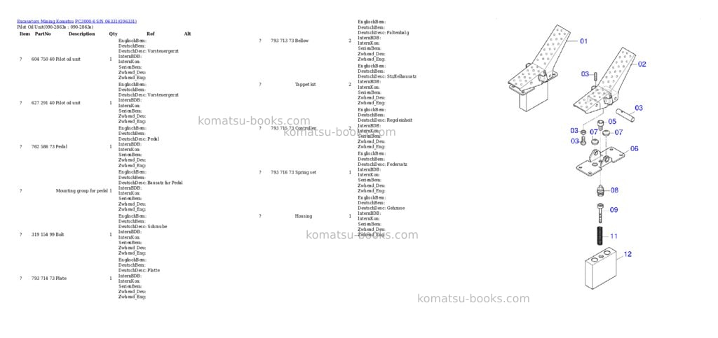 Komatsu pc3000-6 s/n 06331 Parts catalog cover Page 8