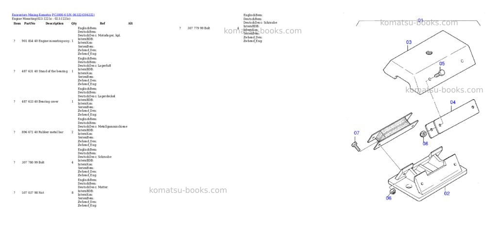 Komatsu pc3000-6 s/n 06332 Parts catalog cover