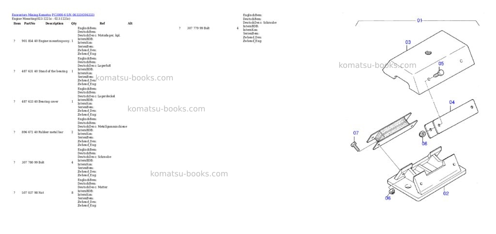 Komatsu pc3000-6 s/n 06333 Parts catalog cover Komatsu pc3000-6 s/n 06333 Parts catalog cover