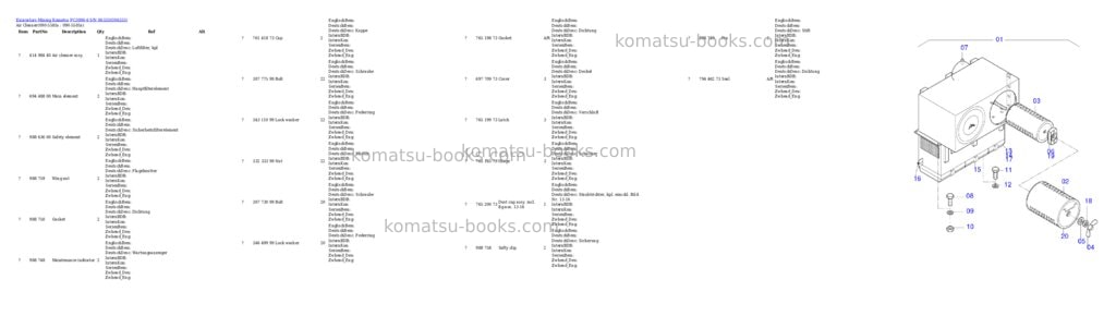 Komatsu pc3000-6 s/n 06333 Parts catalog cover Page 9 Komatsu pc3000-6 s/n 06333 Parts catalog cover Page 9