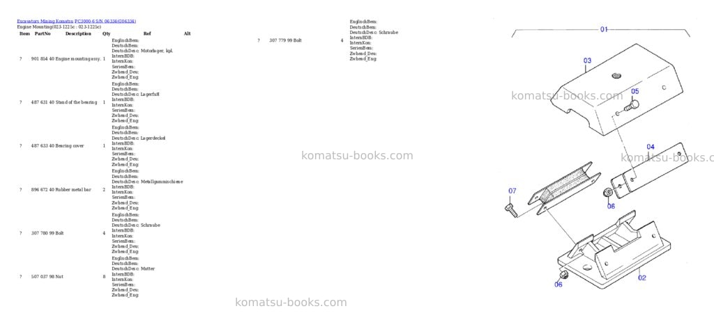 Komatsu pc3000-6 s/n 06334 Parts catalog cover